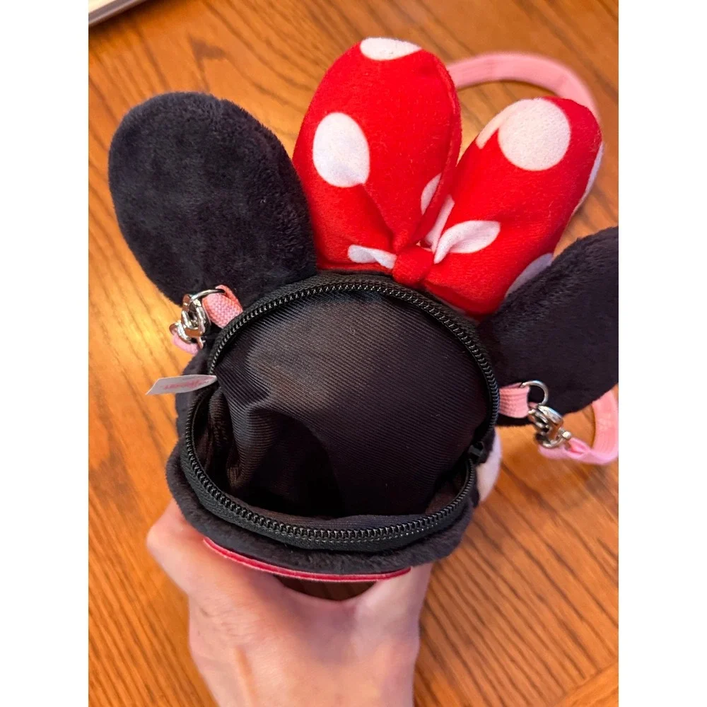 Tokyo Disney Resort Minnie Mouse Plush Coin Purse Kids Pink Black Disneycore
